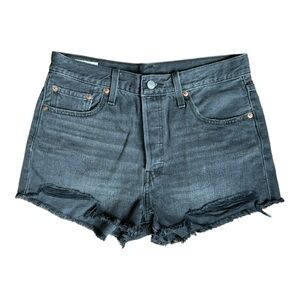 Levi’s 501 Button Fly Cut Off Shorts Black Size 28